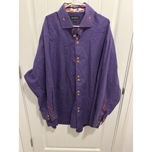 GEORGE'S Mens Purple Long Sleeve Button Down Dress Shirt 20 20 36 37